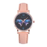 Women Wrist Watch, PU Leather, with Glass & 304 Stainless Steel & Tibetan Style, Round, rose gold color plated, fashion jewelry & Chinese movement & for woman, more colors for choice, 32x8mm, Length:Approx 235 mm, Sold By PC