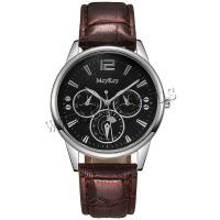 Men Wrist Watch, PU Leather, with Glass & 304 Stainless Steel & Tibetan Style, Round, fashion jewelry & Chinese movement & for man, more colors for choice, 40x10mm, Length:Approx 245 mm, Sold By PC