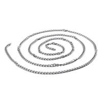 Rozsdamentes acél Nekclace Chain, 304 rozsdamentes acél, DIY, 3mm, Hossz 5 m, Által értékesített PC