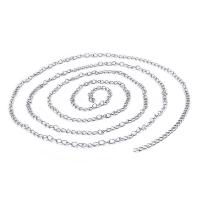 Stainless Steel Necklace Chain, 304 Stainless Steel, Vacuum Ion Plating, DIY, 3mm, Length:5 m, Sold By PC