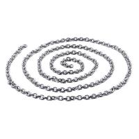 Rozsdamentes acél Nekclace Chain, 304 rozsdamentes acél, DIY, 3mm, Hossz 5 m, Által értékesített PC