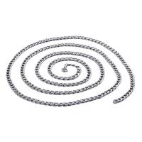 Stainless Steel Necklace Chain, 304 Stainless Steel, Vacuum Ion Plating, DIY, 4x17x2.20mm, Length:5 m, Sold By PC