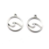 Zinc Alloy Pendants Round antique silver color plated DIY & hollow Approx Sold By Bag