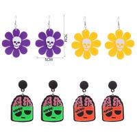 Acrylic Jewelry Earring, with Tibetan Style, Halloween Design & fashion jewelry & different designs for choice & for woman, Sold By Pair