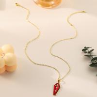 Zinc Alloy smykker halskæde, med emalje, med 6cm extender kæde, mode smykker & for kvinde, guld, nikkel, bly & cadmium fri, Længde Ca. 40 cm, Solgt af PC
