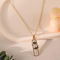 Zinc Alloy Jewelry Necklace with enamel with 5cm extender chain Rose fashion jewelry & for woman nickel lead & cadmium free Length Approx 40 cm Sold By PC