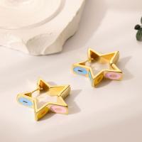 Zinc Alloy Drop Earrings with enamel Star fashion jewelry & for woman gold nickel lead & cadmium free Sold By Pair