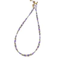 Glass Seed Beads Necklace Seedbead with Brass with 6CM extender chain handmade fashion jewelry & for woman Length Approx 39 cm Sold By PC