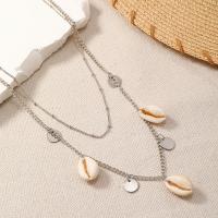 Zinc Alloy Jewelry Necklace plated mother of Pearl & for woman Sold By PC
