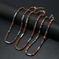 Collares de Moda, Coco, con Piedra natural & aleación de zinc, Joyería & para hombre, más colores para la opción, Vendido por UD