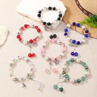Zinc Alloy Bracelet with Glass & Plastic Pearl fashion jewelry & for woman Sold By PC