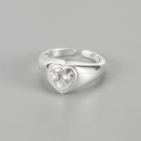 Solidny srebrny pierścień, 925 Srebro, biżuteria moda & dla kobiety, bez zawartości niklu, ołowiu i kadmu, rozmiar:14, sprzedane przez PC