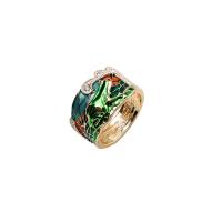 Zink Alloy Finger Ring, guldfärg pläterade, mode smycken & för kvinna & emalj, flerfärgad, 18mm, Säljs av PC