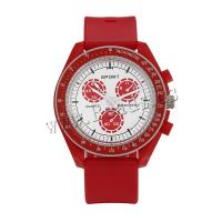 Unisex Wrist Watch, Silicone, with Glass & 304 Stainless Steel, Round, fashion jewelry & Chinese movement, more colors for choice, 42x15mm, Length:Approx 265 mm, Sold By PC
