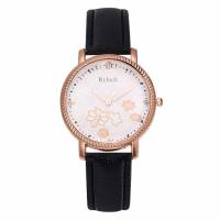 Women Wrist Watch, PU Leather, with Glass & 304 Stainless Steel & Tibetan Style, Round, rose gold color plated, fashion jewelry & Chinese movement & for woman, more colors for choice, 34x10mm, Length:Approx 232 mm, Sold By PC