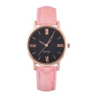 Women Wrist Watch, PU Leather, with Glass & 304 Stainless Steel & Tibetan Style, Round, rose gold color plated, fashion jewelry & Chinese movement & for woman, more colors for choice, 32x8mm, Length:Approx 233 mm, Sold By PC