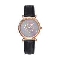 Women Wrist Watch, PU Leather, with Glass & 304 Stainless Steel & Tibetan Style, Round, rose gold color plated, fashion jewelry & Chinese movement & for woman, more colors for choice, 34x8mm, Length:Approx 233 mm, Sold By PC