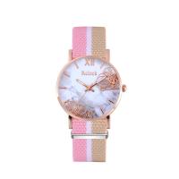 Women Wrist Watch Canvas with Glass & 304 Stainless Steel & Zinc Alloy Round rose gold color plated fashion jewelry & Chinese movement & for woman Length Approx 233 mm Sold By PC