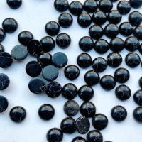 Syntetický Turquoise Cabochon, Kolo, DIY & různé velikosti pro výběr, černý, 100PC/Bag, Prodáno By Bag
