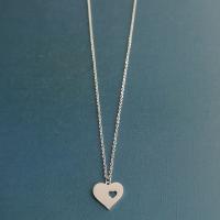 Stainless Steel Jewelry Necklace 304 Stainless Steel Heart plated fashion jewelry & DIY Length Approx 17 Inch Sold By PC