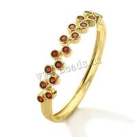 Brass Bracelet & Bangle, real gold plated, micro pave cubic zirconia & for woman, more colors for choice, Sold By PC