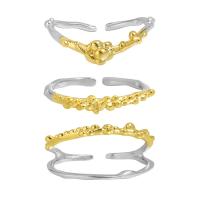 Cеребряное кольцо, Серебро 925 пробы, Другое покрытие, разные стили для выбора & Женский, золотой, продается PC