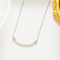 Titanium Steel Necklace fashion jewelry & with rhinestone nickel lead & cadmium free 35cm Sold By PC
