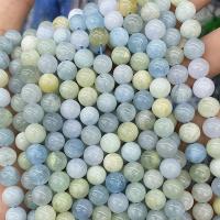 Aquamarin Perle, rund, poliert, DIY & verschiedene Größen vorhanden, verkauft von Strang