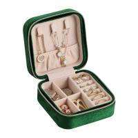 Katoenfluweel Multifunctionele Jewelry Box, Plein, Draagbare & Stofdicht & voor vrouw, meer kleuren voor de keuze, 100x100x50mm, Verkocht door PC