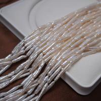 Barok ferskvandskulturperle Beads, Ferskvandsperle, du kan DIY, hvid, 4*26mm, Solgt Per Ca. 40 cm Strand