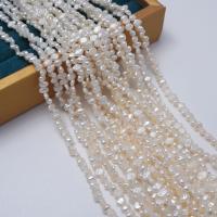 Barok ferskvandskulturperle Beads, Ferskvandsperle, du kan DIY, hvid, 4-5mm, Hole:Ca. 0.7mm, Solgt Per Ca. 33-35 cm Strand