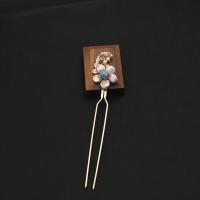 Hår Stick, Freshwater Pearl, med Mässing, 18K guldpläterad, mode smycken & för kvinna, 180mm, Säljs av PC