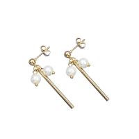 Zinklegierung Ohrringe, mit Kunststoff Perlen, plattiert, Modeschmuck & für Frau, keine, 31mm,6mm, verkauft von Paar
