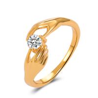 Krychlový Circonia Micro vydláždit mosazný prsten, Mosaz, módní šperky & různé styly pro výběr & micro vydláždit kubické zirkony & pro ženy, zlatý, 20mm, Prodáno By PC