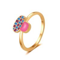 Zinklegering ringen, Zinc Alloy, gold plated, drie stuks & mode sieraden & verschillende stijlen voor de keuze & voor vrouw & glazuur, meer kleuren voor de keuze, 20mm,17mm, Verkocht door PC