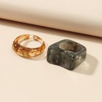 Acrylic Ring Set 2 pieces & fashion jewelry & for woman two different colored 17mm Sold By Set