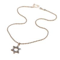 Tibetan Style Necklace, Hexagram, silver color plated, fashion jewelry & for woman, silver color, Length:Approx 21-50 cm, Sold By PC