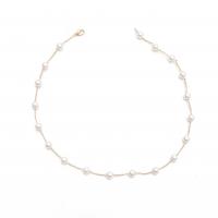 Zinc Alloy Necklace with Plastic Pearl gold color plated fashion jewelry & for woman golden Sold Per Approx 21-50 cm Strand