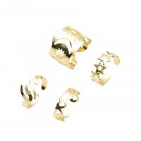 Cink Alloy Ring Set, Cink ötvözet, arany színű aranyozott, 4 darab & divat ékszerek & a nő, aranysárga, 15mm,17mm, Által értékesített Set