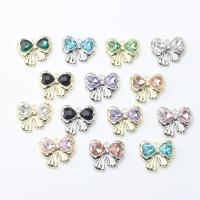 Tibetan Style Bowknot Pendants, plated, DIY & with rhinestone, more colors for choice, nickel, lead & cadmium free, 23x20mm, Approx 100PCs/Bag, Sold By Bag