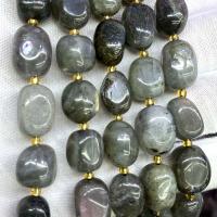 Grânulos de labradorita, Pedra brilhante, Pepitas, DIY, cinza, 10x15mm, vendido para Aprox 39 cm Strand