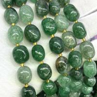 Grânulos de quartzo natural jóias, Morango Quartz, Pepitas, DIY, verde, 10x15mm, vendido para Aprox 39 cm Strand