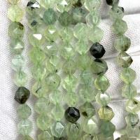 Gemstone Jewelry Beads, Natural Prehnite, DIY & different size for choice & faceted, green, Sold Per Approx 38 cm Strand