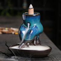 Backflow Incense Burner, Porcelain, half handmade, for home and office & durable, 109x101x100mm, Sold By PC