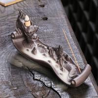 Backflow Incense Burner Purple Clay Dragon half handmade for home and office & durable & multifunctional Sold By PC