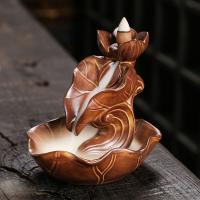 Backflow Incense Burner, Porcelain, half handmade, for home and office & durable, 105x122x120mm, Sold By PC