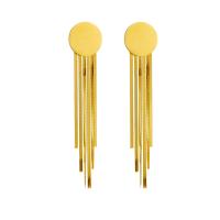 Titanium Steel  Earring, 18K gold plated, fashion jewelry & for woman, golden, 85mm, Sold By Pair