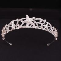 Bridal Tiaras, Tibetan Style, Starfish, plated, fashion jewelry & for woman & with rhinestone, white, nickel, lead & cadmium free, 210x30mm, Sold By PC