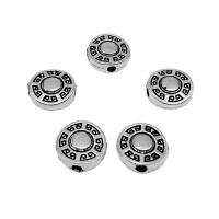Tibetan Style Flat Beads, antique silver color plated, DIY, 9mm, Hole:Approx 2mm, Approx 50PCs/Bag, Sold By Bag