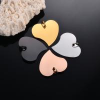 Stainless Steel Heart Pendants 304 Stainless Steel Vacuum Ion Plating DIY Length Approx 60 cm Sold By PC